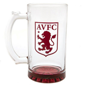 Aston Villa FC Crest Gl Tankard Clear/Claret Red (One Size)