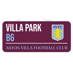Aston Villa FC Crest Street Sign Claret Red (One Size)