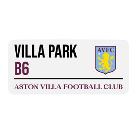 Aston Villa FC Crest Street Sign White (One Size)