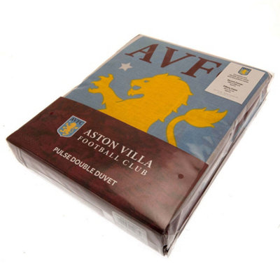 Aston Villa FC Pulse Reversible Duvet Cover Set Burgundy/Yellow/Light Blue (Single) - 4
