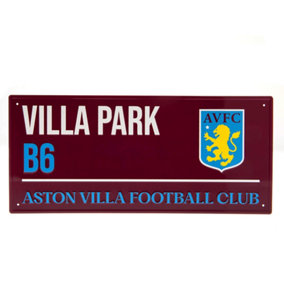 Aston Villa FC Street Sign Plaque Claret Red (One Size)