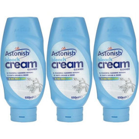 Astonish Bleach Cream Cleaner - Powerful Cleaning Action 550ML (Pack of 3)