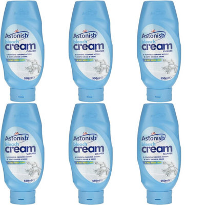 Astonish Bleach Cream Cleaner - Powerful Cleaning Action 550ML (Pack of 6)