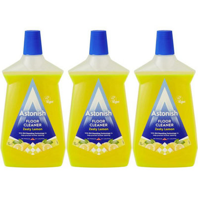 Astonish Floor Cleaner 1 Litre Bottle Zesty Lemon (Pack of 3)