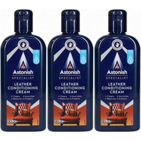 Astonish Leather Conditioning Cream Polish, 250ml (Pack of 3)