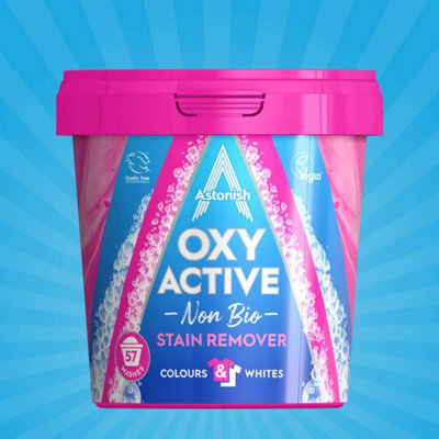 Astonish Oxy Active Stain Remover Non Bio Fabric Stain Remover Powder 1.25kg