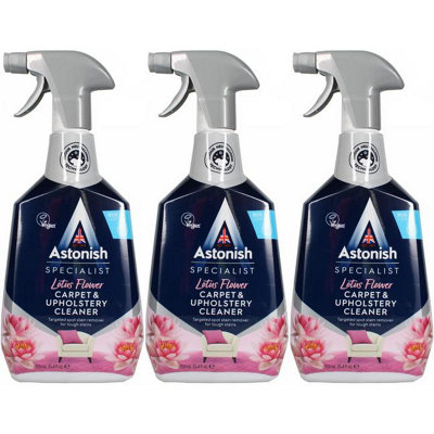 Astonish Specialist Carpet & Upholstery Cleaner Spray, Lotus Flower, 750ml (Pack of 3)