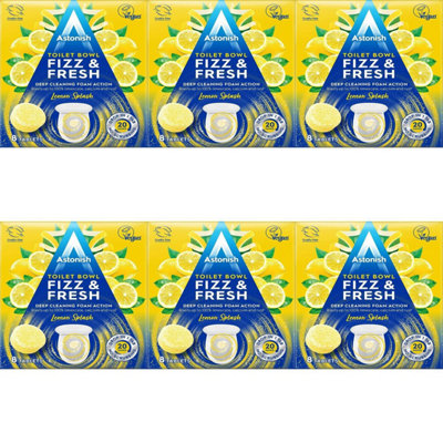 Astonish Toilet Bowl Fizz & Fresh Lemon Splash 8 Tabs (Pack of 6)