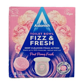 Astonish Toilet Bowl Fizz & Fresh Tabs Pink Peony Fresh, 8 Tablets