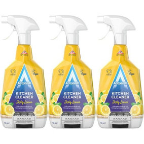 Astonish Zesty Lemon Kitchen Cleaner, Cuts Through Grease and Grime, 750ml (Pack of 3)