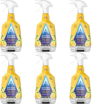 Astonish Zesty Lemon Kitchen Cleaner, Cuts Through Grease and Grime, 750ml (Pack of 6)