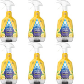 Astonish Zesty Lemon Kitchen Cleaner, Cuts Through Grease and Grime, 750ml (Pack of 6)