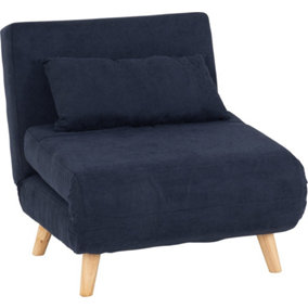 Astoria Chair Bed - L182 x W78 x H80 cm - Navy Blue Fabric