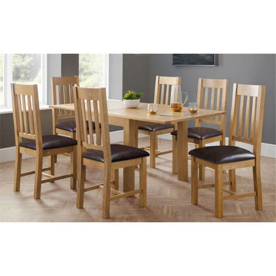 Oak veneer dining discount table and 6 chairs