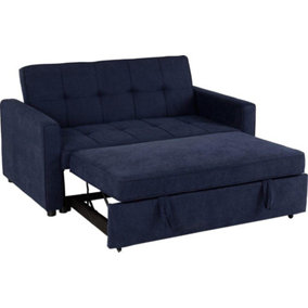 Astoria Sofa Bed in Navy Blue Fabric Contemporary and minimalist