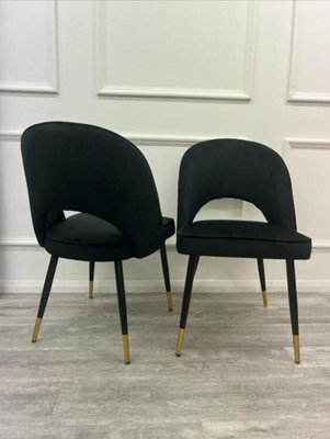 Astra Black Velvet Dining Chairs