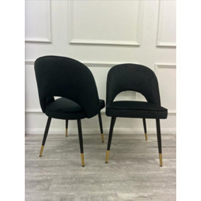 Astra Black Velvet Dining Chairs