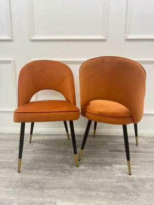 Turio burnt orange on sale velvet effect chair