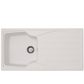 Astracast S10SA 1.0 Bowl Reversible Cream Kitchen Sink And Waste Kit