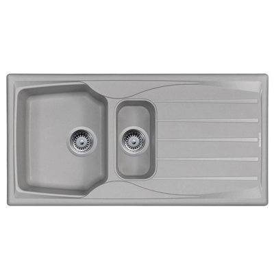 Astracast Sierra 1.5 Bowl Reversible Light Grey Kitchen Sink And Waste