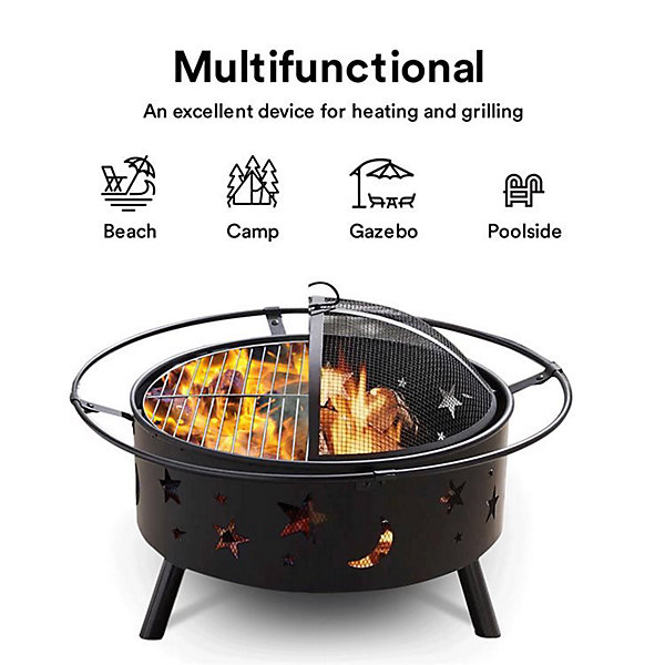 Astral 2-in-1 Fire Pit with BBQ with Spark Guard & Poker Astral 2-in-1 Fire Pit with BBQ with Spark Guard & Poker