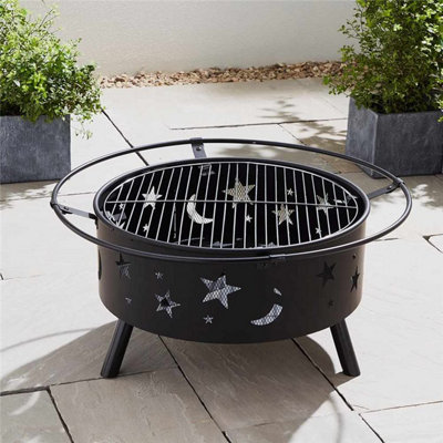 Astral 2-in-1 Fire Pit with BBQ with Spark Guard & Poker - 5