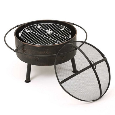 Astral 2-in-1 Fire Pit with BBQ with Spark Guard & Poker - 6