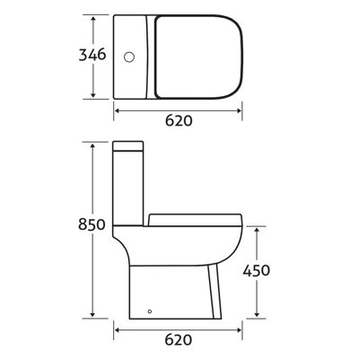 Astral Comfort Height Close Coupled Toilet with Soft Close Seat & Cistern - 9