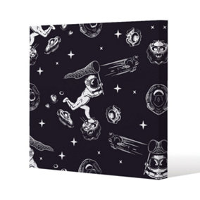 Astronaut catches a comet (Canvas Print) / 114 x 114 x 4cm