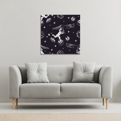Astronaut catches a comet (Canvas Print) / 127 x 127 x 4cm