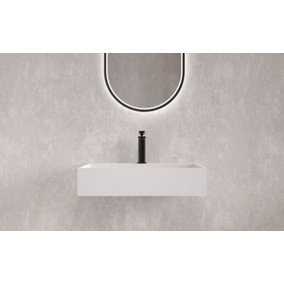 Asturias Matt Wall Hung Stone Basin 600mm