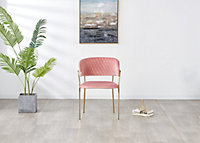 Atarah LUX Velvet Dining Chair Single, Pink
