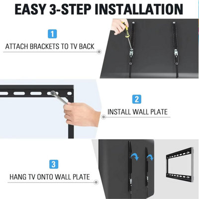 ATEK 32-70 Inch Fixed TV Wall Mount Bracket Heavy Duty VESA 600x400