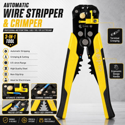 ATEK Automatic Wire Crimping Tool Self Adjusting Stripper Cutter