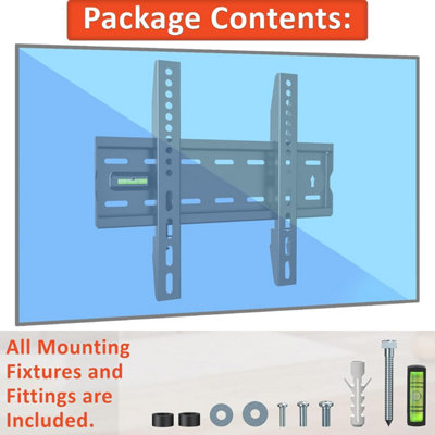 ATEK Fixed TV Wall Mount Bracket 15-42 Inch up to 40kg with Spirit Level