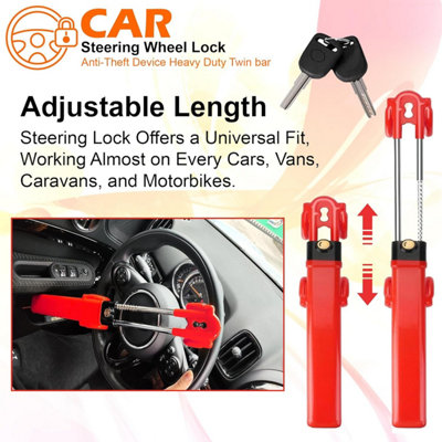 ATEK Heavy Duty Steering Wheel Lock Car Security Lock