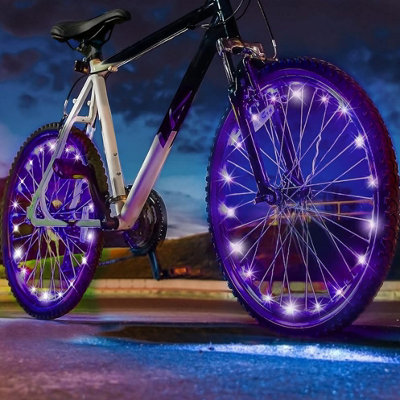 ATEK Purple LED Bicycle Wheel Spoke Light Waterproof Bike Safety Rim Light