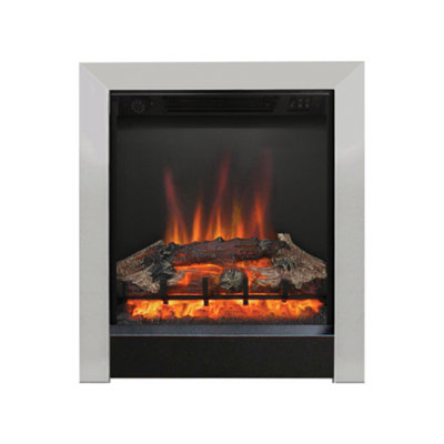 Athena Chrome & Black Inset Electric Fire