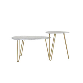 Athena nesting tables in white marble