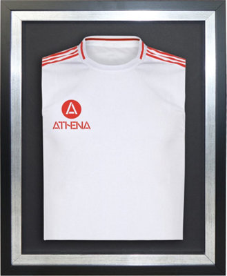 Athena Premium Wood DIY Sports Shirt Display Standard Black Frame 40 x 50cm Platinum Inner Frame, Black Backing Card