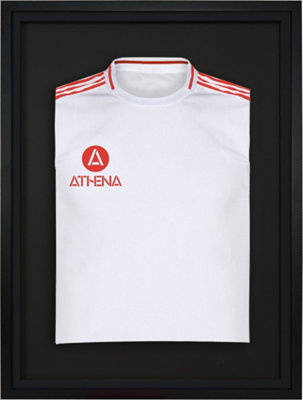 Athena Premium Wood DIY Sports Shirt Display Standard Black Frame 50 x 70cm Black Inner Frame, Black Backing Card