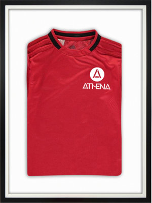 Athena Premium Wood DIY Sports Shirt Display Standard Black Frame 60 x 80cm White Inner Frame, White Backing Card