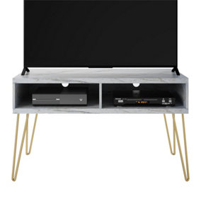 Athena TV-Stand in white marble