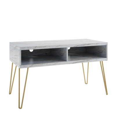 Athena TV-Stand in white marble