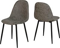 Athens Chair Grey Faux Leather Priced per PAIR