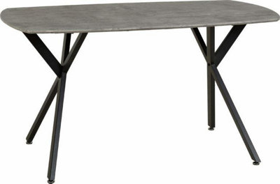 Athens Dining Table in Concrete Effect and Black