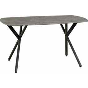 Athens Dining Table in Concrete Effect and Black