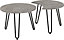 Athens Duo Coffee Table Set - L60 x W100 x H44 cm - Concrete Effect/Black