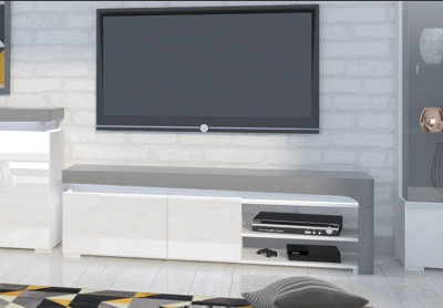 Athens Grey And White Gloss TV Unit