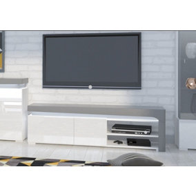 Athens Grey And White Gloss TV Unit